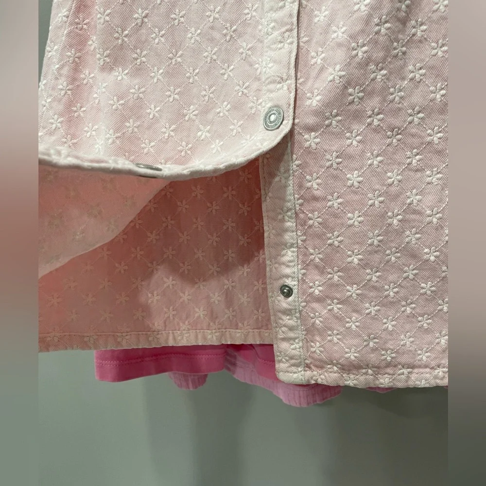 Zara Pink Button Down Kids Shirt with Star Pattern